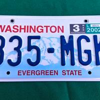 Targa vintage americana Stato di Washington 2002