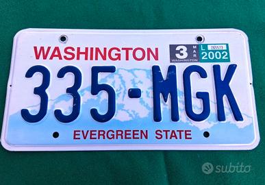 Targa vintage americana Stato di Washington 2002