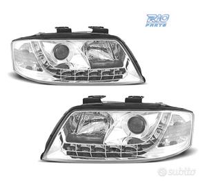FARI AUDI A6 4B 01-04 LUCE DIURNA LED FONDO CROMAT