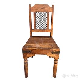 Sedia in Legno Massello e Ferro - Sheesham