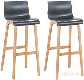 Set 2 Sgabelli Design Hover in Polipropilene/Legno