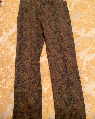Pantalone uomo Etro taglia 48 in cotone toni marro