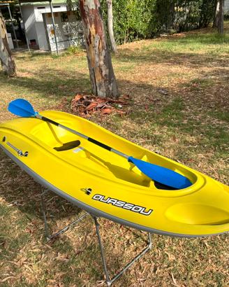 Kayak canoa Bic Ouassou e pagaia usato poco