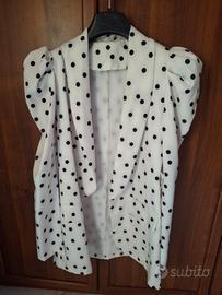 Giacca pois con spalline a sbuffo