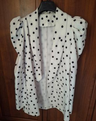 Giacca pois con spalline a sbuffo