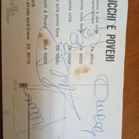 Cartolina Ricchi e Poveri con relative firme origi