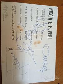 Cartolina Ricchi e Poveri con relative firme origi