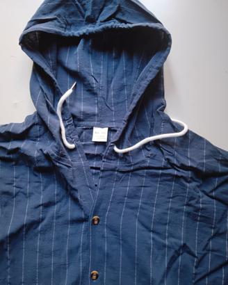 Camicia con cappuccio in lino XXL