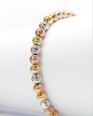 Bracciale milleluci oro giallo, bianco, rosa 18kt