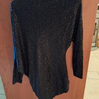 maglia nera con paillettes, elasticizzata taglia S