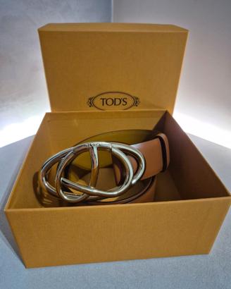 Tod's cintura in pelle con fibbia dorata