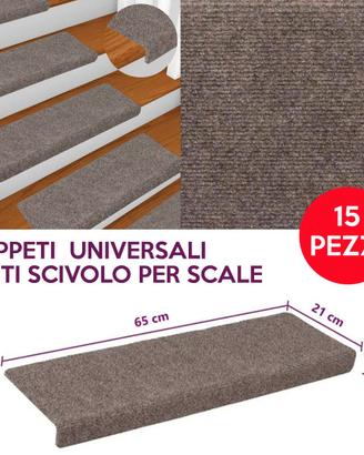 TAPPETI UNIVERSALI ANTI SCIVOLO PER SCALE 15pz
