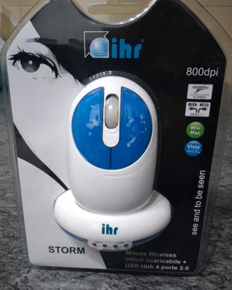 mouse wireless ottico ricaricabile  + Usb Hub 2.0
