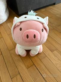 Peluche maialino MINISO 26 cm con cappuccio