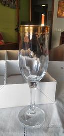6 calici per champagne con bordo dorato 