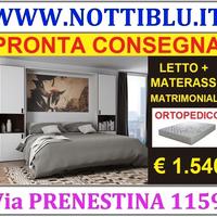 Letto a Scomparsa + MATERASSO 2 Piazze 160x190x18