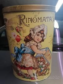Scatola latta ovale vintage Rinomata 