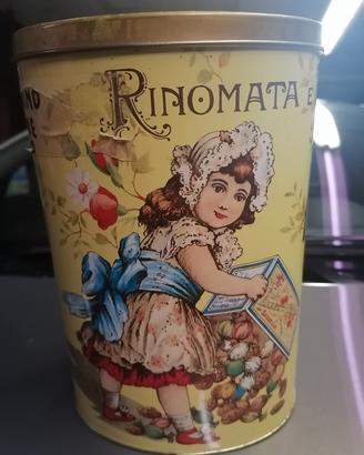 Scatola latta ovale vintage Rinomata 