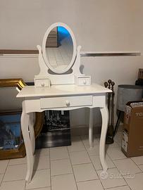 Mobile trucco vanity bianco stile classico