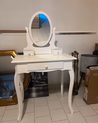 Mobile trucco vanity bianco stile classico