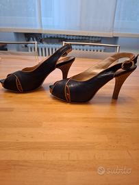 Sandali nuovi vera pelle blu n 38