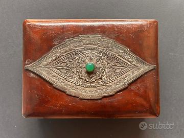 Cofanetto Portagioie Antico in Pelle Metà '900