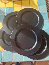  Sottopiatti neri in acciaio verniciato ALESSI