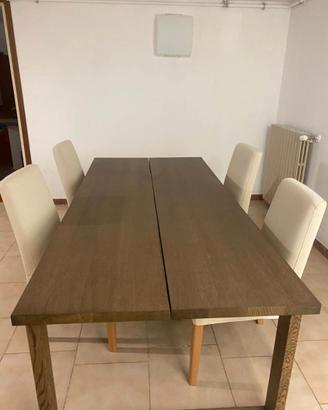 Tavola da pranzo lunga in legno + 6 sedie