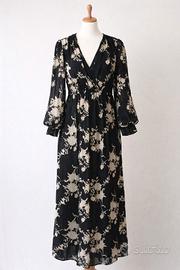 Abito lungo da sera nero e bianco L