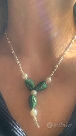 Collana fiore malachite