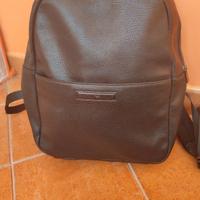Zaino porta PC Armani in pelle nera 
