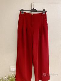 Pantalone gamba larga palazzo Rosso scuro amaranto