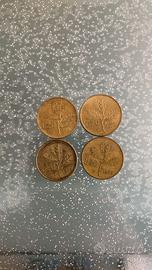 4 monete di 20 lire anno 1976,1957,1972,1987