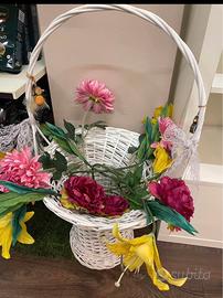 Cesto in Vimini Bianco