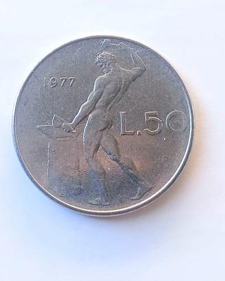 Due monete da 50 Lire anno 1977 Italia