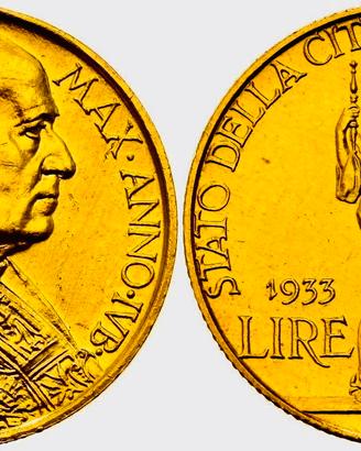 100 LIRE ORO VATICANO PIO XI GIUBILEO 1933/1934