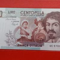 Banconota da lire 100000 Caravaggio FDS nuova