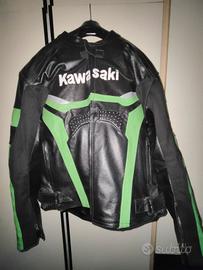 Kawasaki giubbotto moto in pelle 