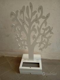 Portagioie in legno bianco a forma di Albero