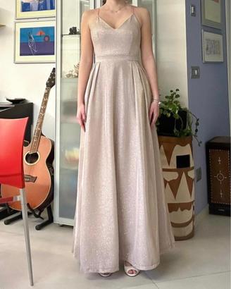 Vestito lungo da cerimonia/18 esimo cipria