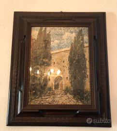 Quadro con cornice Guillochè ebanizzata