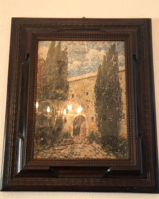 Quadro con cornice Guillochè ebanizzata