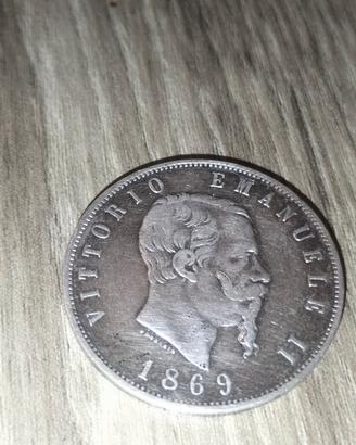 5L Vittorio Emanuele II 1869 particolare 