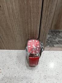 Orologio Chronotech con cinturino in pelle rosso