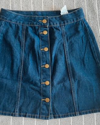 Gonna di jeans con bottoni nuova