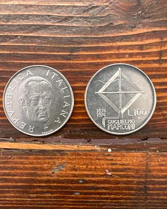 100 Lire Guglielmo Marconi 1974