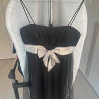 Abito da gala bianco e nero con brillantini