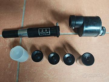 Kit lenti telescopio + Barlow 2x + prisma raddriz.