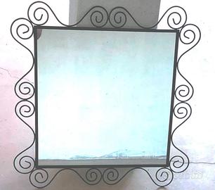 Specchio da Parete  in ferro battuto Nero PERFETTO