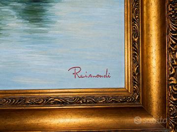 Quadro scena romantica barca -firmato